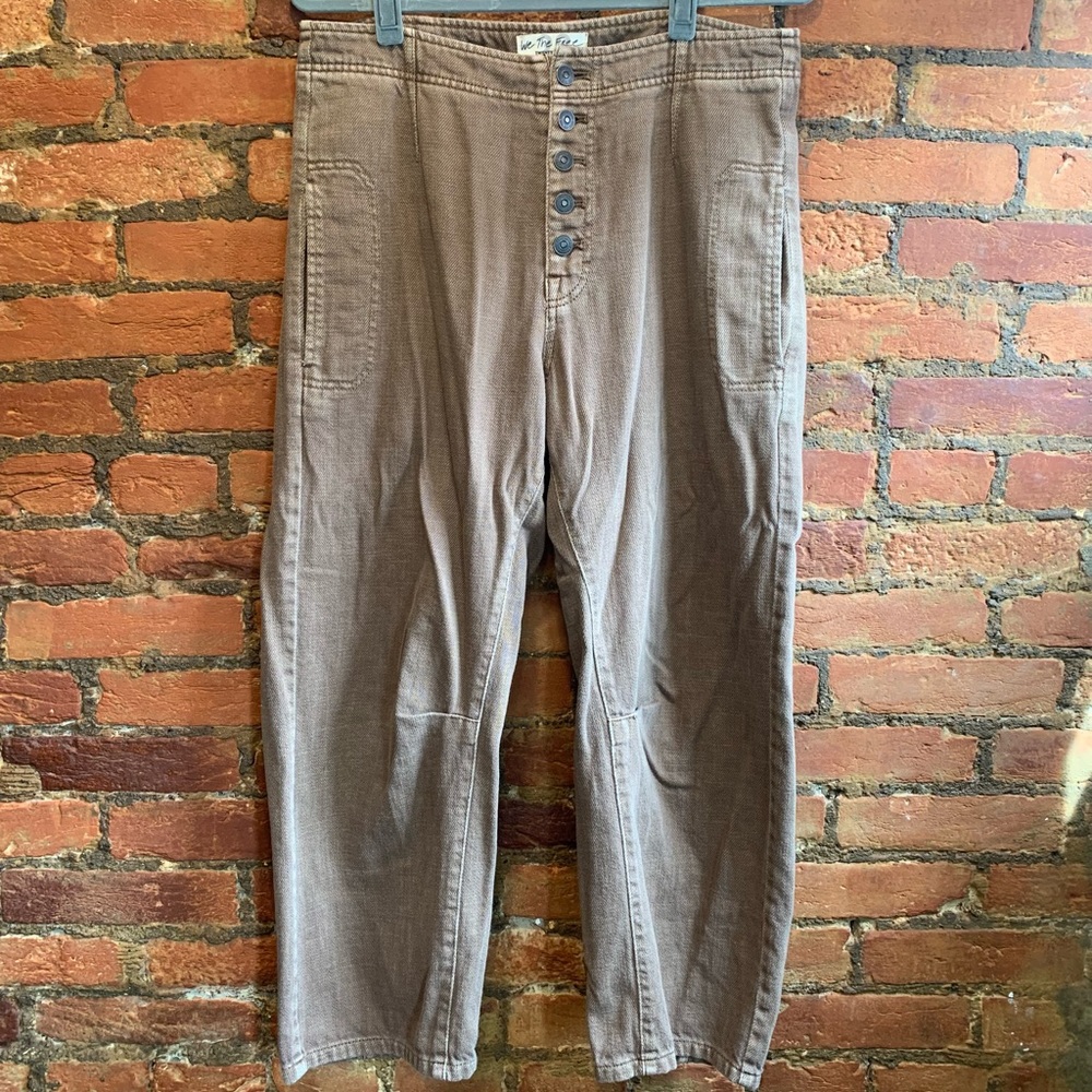 We The People/ Free People Osaka Relaxed Jeans in Tree Bark Brown